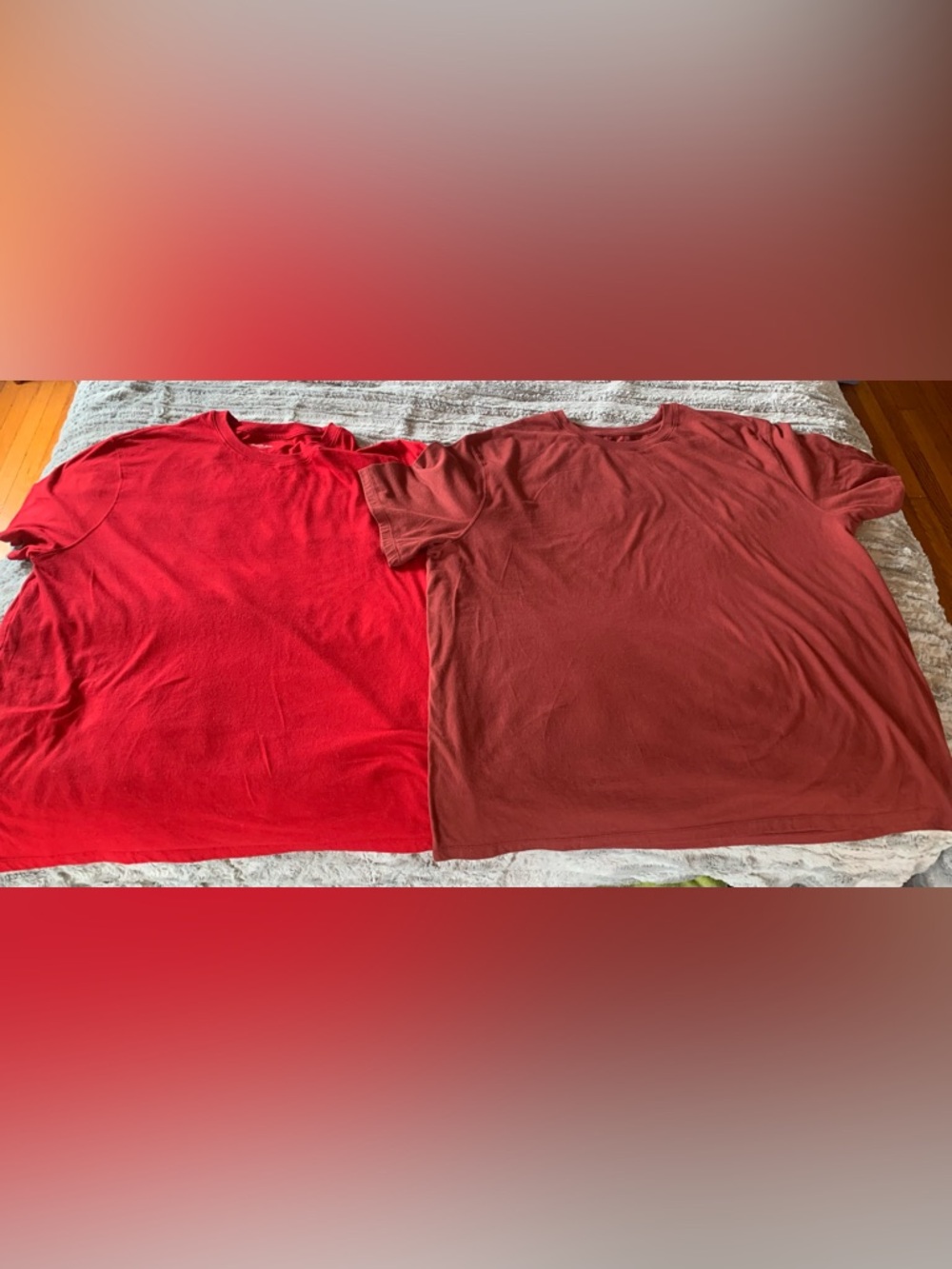 Goodfellow & Co Pair of Solid Red Crewneck Tees - Bright Red + Brick Red, XXL